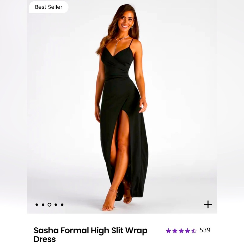 Windsor sasha formal high slit wrap dress, small